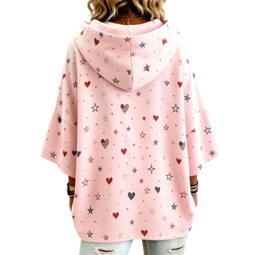 Womens Oversized Sweatshirt Short Sleeve Loose Batwing Sleeve Cozy Pullover - image 4