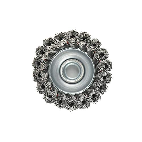 Image of Aain 3 inch Wire Wheel Brush Cup Brush,2 Pack Twisted Knotted Cup Brush for Grinders,5 /8 inch-11 Threaded Arbor for Angle Grinder,Max RPM 12,500,0.020in Carbon Steel for Rust Removal,Abrasives
