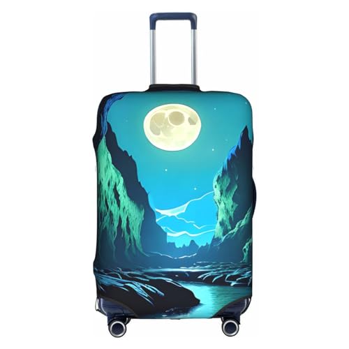 Water Moon Cave Luggage Cover, Suitcase Protector, Trolley Case Cover For X-Large Luggage, Suitcase Protector., White