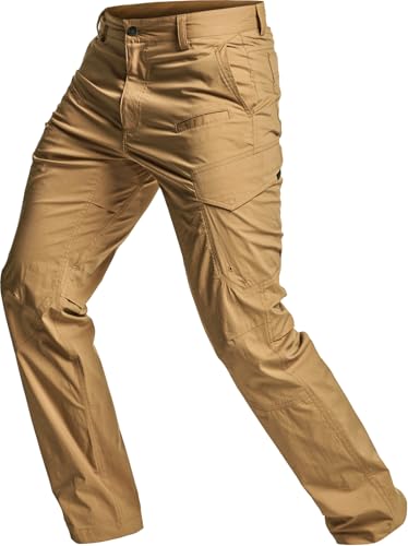 CQR Men's Quick Dry Tactical Pants, Water Resistant Outdoor Pants,