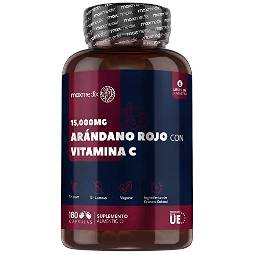 Arándano Rojo 25000mg, 180 Cápsulas Veganas, 6 Meses de Suministro