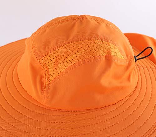 Image of Home Prefer UPF 50+ Mens Wide Brim Fishing Hat with Neck Flap Sun Hat for Men Women Sun Protection Cap