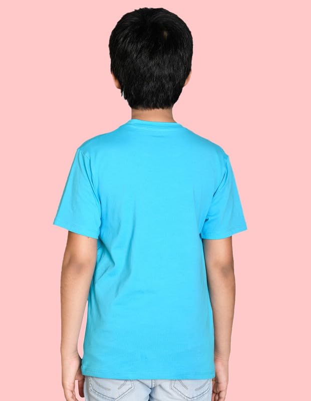 Image of Nusyl Boys Dude Text Printed Half Sleeve Regular Fit Tshirt, Cotton Blend Round Neck T-Shirt,