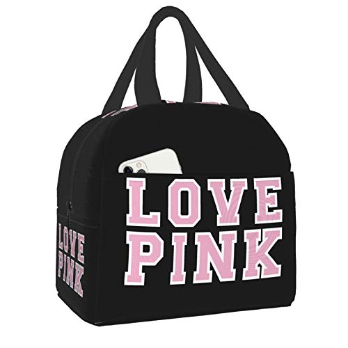 Victoria Secret Love Pink Lunch Bag for Women Girls Kids Insulated Picnic Pouch Thermal Cooler Tote Bento Large Meal Prep Cute Bag Big Leakproof Soft Bags for Lunch Box, Camping, Travel, Fishing