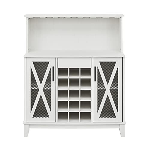 Home Source Jill Zarin Bar Coffee Station Microwave Cabinet In White #TOP3