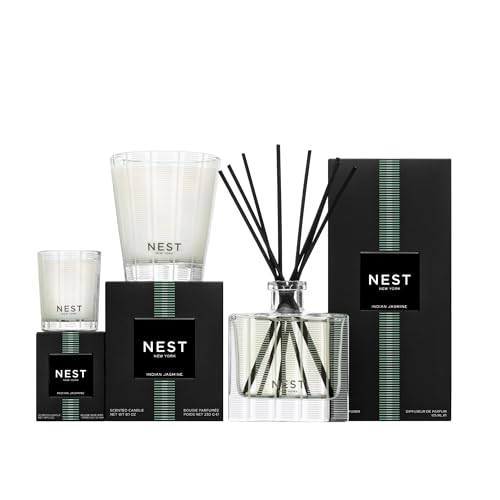 Image of NEST New York Scented Votive Candle, Indian Jasmine - 2 oz - Up to 28-Hour Burn Time - Reusable Glass Vessel