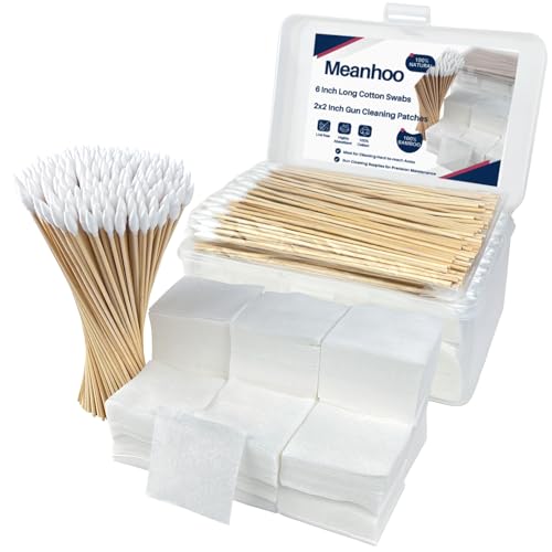 Gun Cleaning Kits, Lint Free Gun Cleaning Patches for Firearms, 6 Inch Long Cotton Swabs, Highly Absorbent Clean Cloth for Comprehensive Firearm Maint