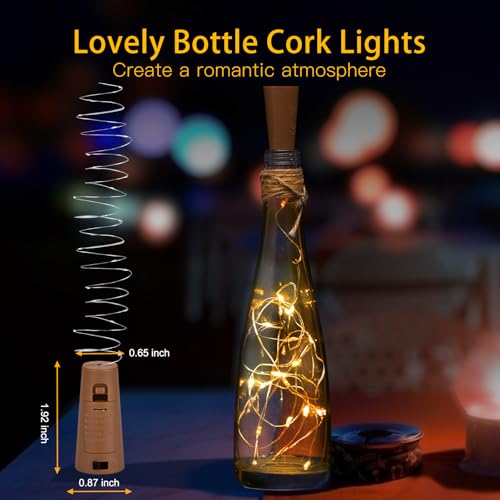 Image of Brightown Wine Bottle Lights with Cork, 10 Pack 7ft 20 LED