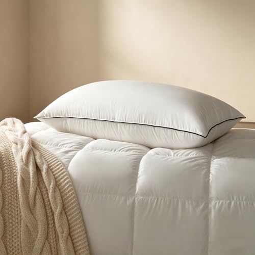 HYVIF Down Fiber Pillows King Size, Luxury Hotel Collection Soft Fluffy Bed Pillows for Side and...