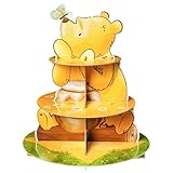 Andi Cppss Winnie Theme Cupcake Stand - 3 Tier Winnie Party Dessert Holder, Cute Winnie Cardboard Cake Stand for Birthday Party Decorations, Winnie Cupcake Display for Kids Baby Shower Supplies