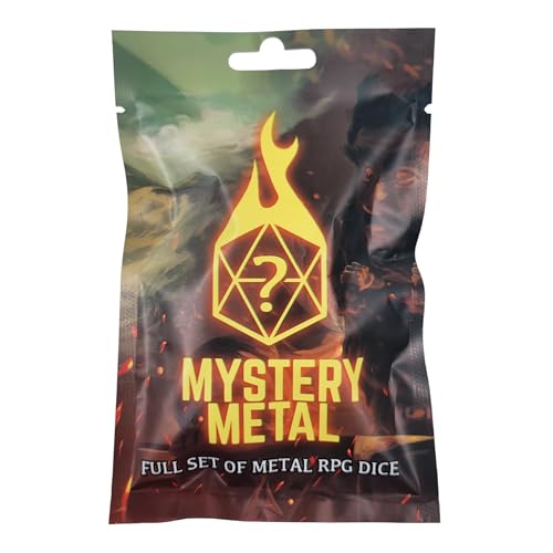 Forged Dice Co. Mystery Dice Bag DND Dice Set Blind Surprise Bag - Contains 1 Complete Set of 7 Metal Dice D4, D6, D8, D10, D12, D20, D% for RPG Board Game and DND Accessories