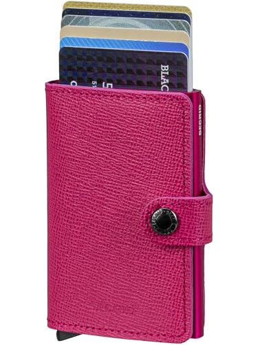 SECRID Miniwallet Crisple Fuchsia Leather Wallet - RFID Protected, Unisex, Minimalist Style, High Denier, 3 Compartments, 10 Card Slots, 72g, 102x21mm, For Adults3