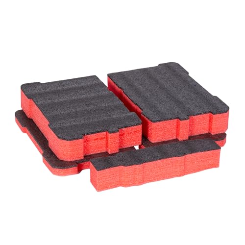 Econo Foam Inserts- Fits Milwaukee Packout ™ 48-22-8430 (5 Piece Foam Kit) Black/Red - Thumbnail 2