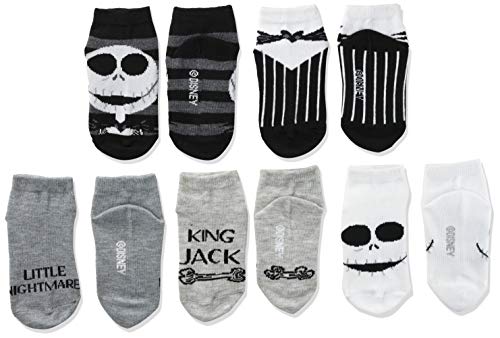 Disney Baby Nightmare Before Christmas 5 Pack Shorty Socks, Black White Multi, 2-4 Toddler