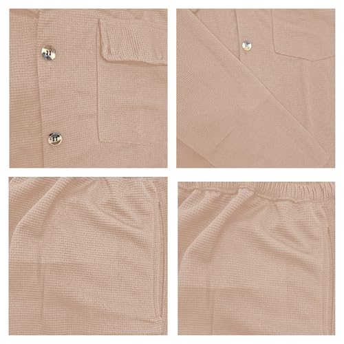 Image of GRECIILOOKS Co-Ord Set for Women | Travel Co-Ord Set | Festive Co Ord Set for Women | Trendy Summer Casual Set | Women's Pajama Set Long Sleeve Button-Down Shirt and Pants | Western Co-Ord Set