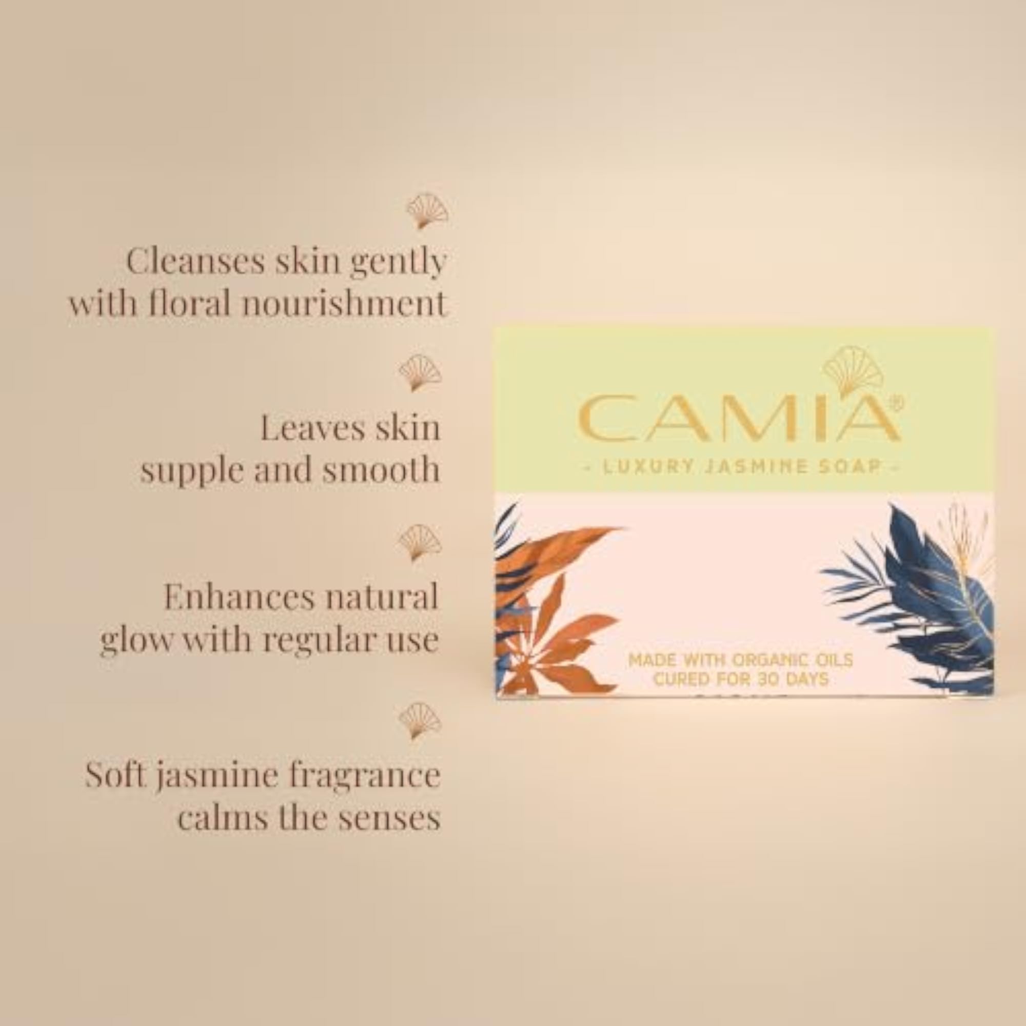 100% Organic & Handmade Jasmine Soap For Bath, Vegan