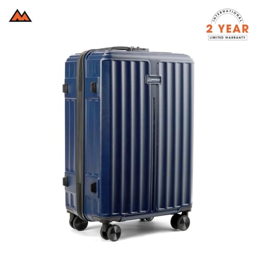 Image of MOVE-MEANT ROAMIFY Medium Cabin Suitcase 66 CM 8 Wheels Number Lock Poly Carbonate Navy Blue Trolley Bag for Men & Women | 360 Degree Wheeling System Luggage | Trolley Bags for Travel