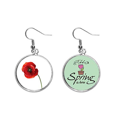 Pendientes amapola roja Corn poppy pendientes colgantes primavera