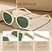 CARFIA Retro Acetate Polarized Sunglasses for Men UV Protection, Fashion Vintage Round Shades with Gold Filigree CA5506