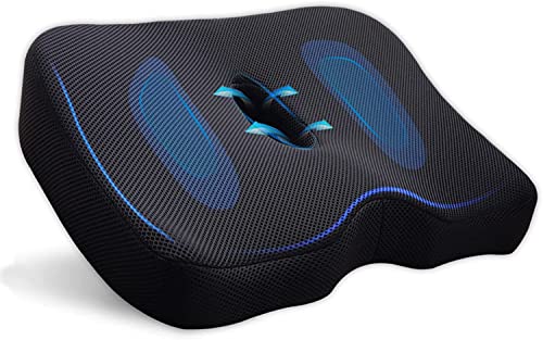 beobeu G2 Cojín de Memory Foam Asiento ergonómico Cojin ortopedico para coxis Silla Oficina para espalderas sillas Cojines de Asiento de Coche Cojines, Silla de Rueda (45x40cm Blando).