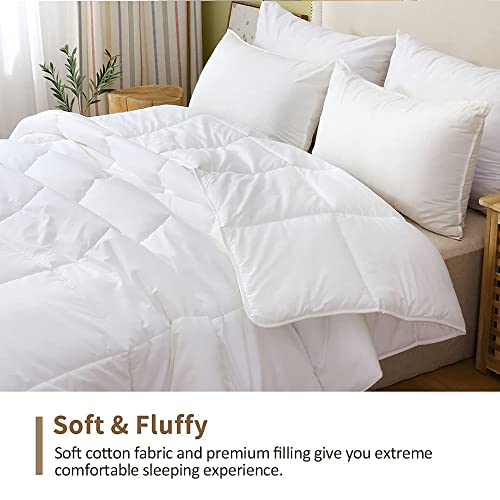Dwr 100% Cotton Fabric Covered Lightweight Down Alternative Comforter Queen thumb #1