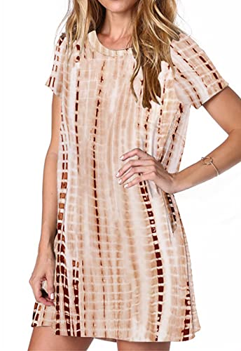 Image of Alaster Women's Casual Summer T Shirt Dress Loose Short Sleeve Tunic Dress with Pocket for Women