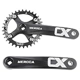 PETCHOR Square Taper Crankset MTB, Mountain Bike Single Speed Crankset, Bicycle Crank Arm Set 170mm