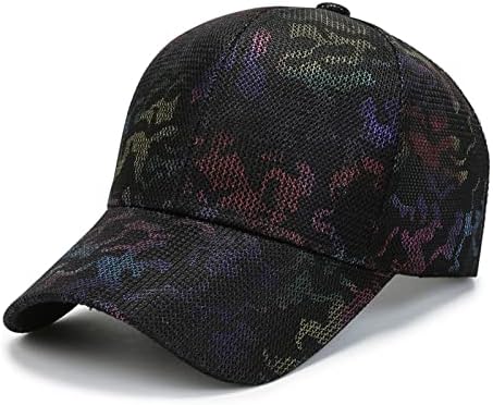 Adjustable Baseball Caps Breathable Mesh Baseball Cap Fashion Sun Hat Sunshade Sports Baseball Cap Suitable for Men and Women (Black)