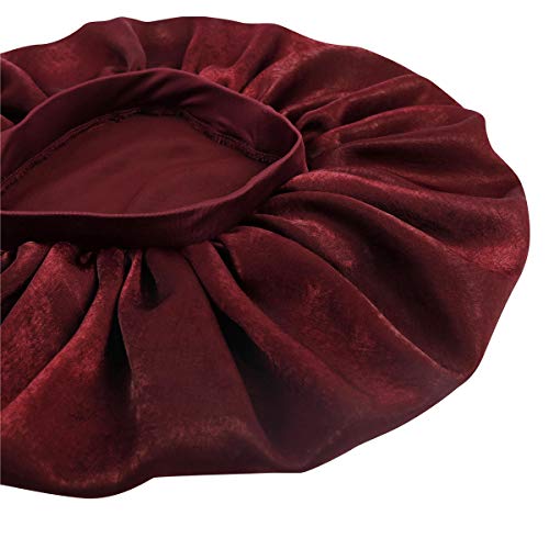 Satin Silk Bonnet Sleep Cap - Printing Soft Extra Large Wide Band S Women Night Hat for Long Curly Natural Hair Cap Salon Silk Scarf Chemo Patient Slouch Slouchy, Christmas Santa Day Gifts for Women - Thumbnail 3