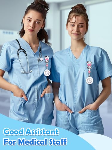 Image of Plifal Nurse Watch Nursing Pocket Badge Fob with Second Hand - Retractable Clip On Clock with Secondhand for Medical Staff Women Men