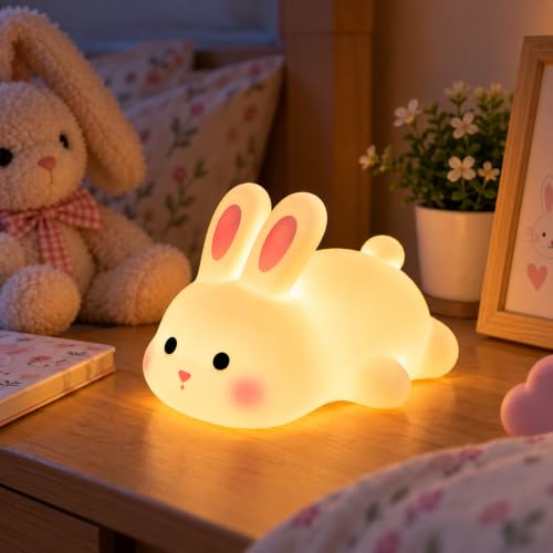 Image of Naughty Bunny Night Light Lamp Battery Operated Table and Desk Decorations Gift Pandas (Naughty Bunny)