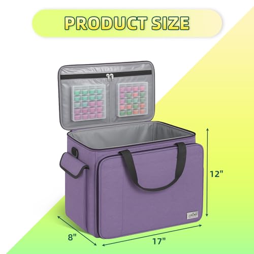 JJRING Sewing Machine Carrying Case, Portable Sewing Machine Bag with Shoulder Strap, Heavy Duty Sewing Machine Tote Suitable for Standard Sewing Machines, Purple