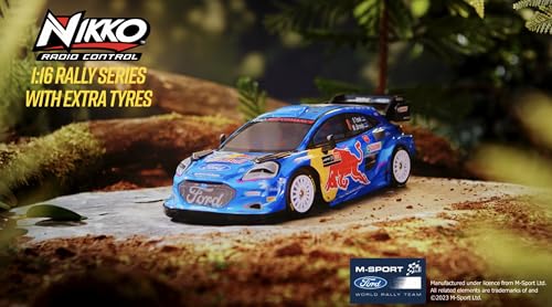Nikko RC Rally Series M-Sport Red Bull Ford Puma Hybrid Rally1#8 Tanak with extra tyres and screwdriver Remote Control Car - Image 2
