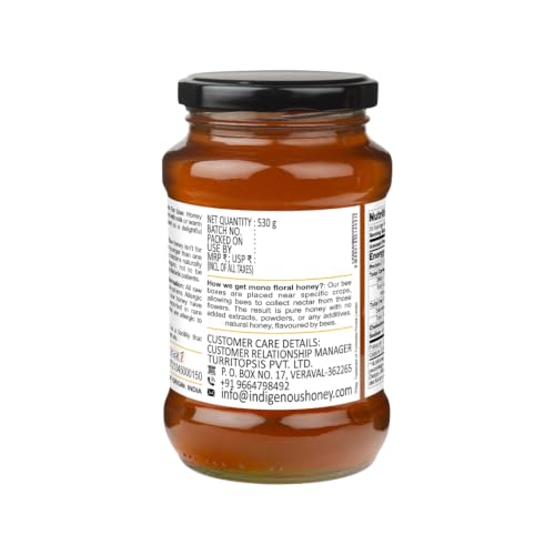 Image of INDIGENOUS HONEY Pure Rosewood Shisham Honey Raw Organic 17.64 oz Glass Jar