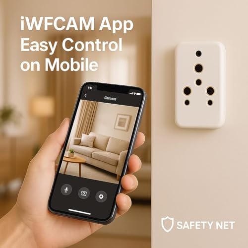 Image of SAFETYNET 1080P Full HD WiFi Security Camera | 24 /7 Continuous Power | iWFCam App Live View | Motion Detection | Loop Recording | Mobile & PC Monitoring (Plug Camera)
