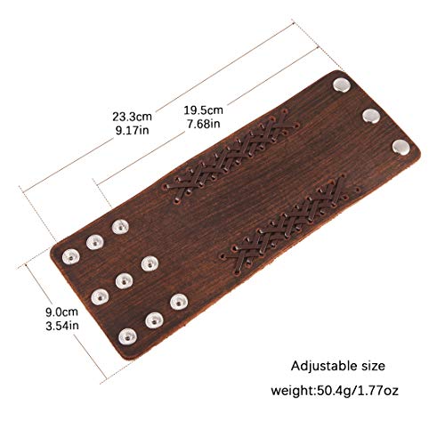 Hzman Unisex Handmade Woven Leather Bracelet Wide Sleeve Wrapped Buckle Adjustable Leather Bracelet #TOP1