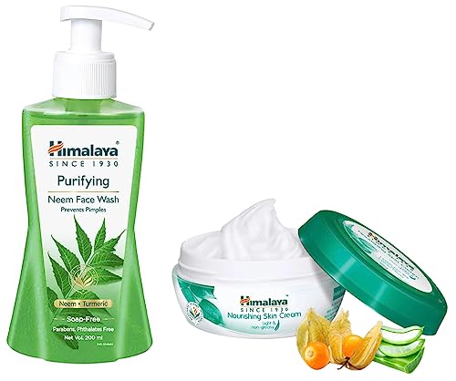 Image of Himalaya Herbals Purifying Neem Face Wash, 200ml & Himalaya Nourishing Skin Cream, 200ml