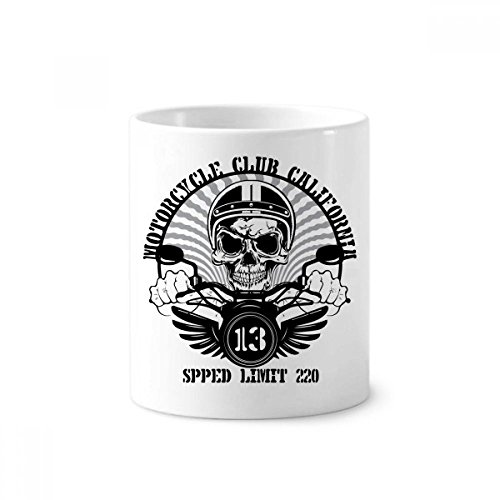 Mug en céramique totem indien et moto squelette 350ml pour stylos ou brosse à dents