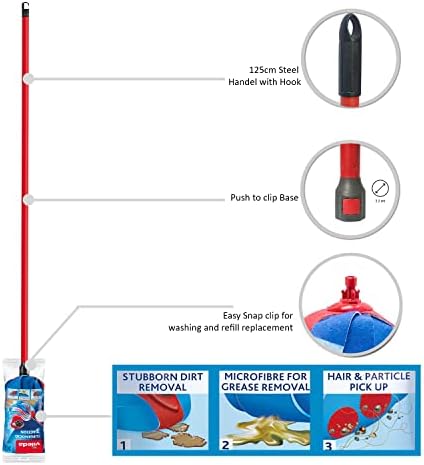 Vileda Super Mocio Triple Action Telescopic Steel 3D
