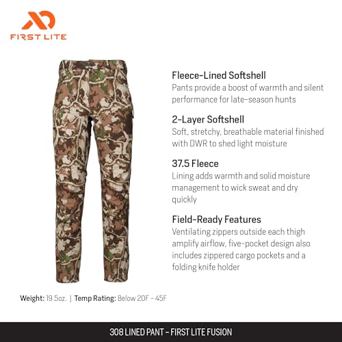 Men's 308 Lined Pant - Fleece-Lined Camo Hunting Pants with Hip Vents