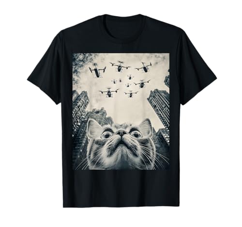 New Jersey Drones Cat Selfie T-Shirt December 2024