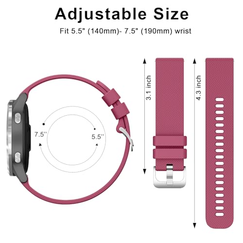 3 Pack Correas de Silicona para Reloj Garmin 18mm miniatura 4