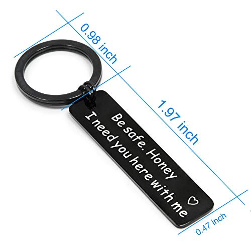 Elechobby Drive Safe Keychain I Need You Here With Me Gifts for Husband Dad Boyfriend
