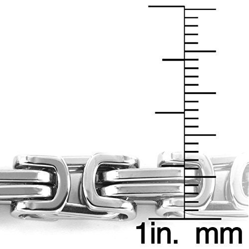 Men's Stainless Steel 24" Byzantine Chain Necklace Bracelet Set3