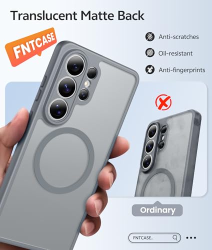 Image of FNTCASE for Samsung Galaxy S26-Ultra Case: [Fit for Magsafe] [Full Camera Protection] Translucent Matte Cases with [Screen Protector] Military Grade Shockproof Protective Phone Cover - Gray
