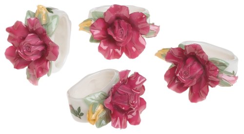 Royal Albert Old Country Roses Sculpted Napkin Rings, Set of 4
