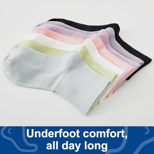 Women's Mesh Crew Socks (5-Pairs) - 95% Cotton Breathable Everyday Above Ankle Thin Socks Fit for Running, Casual 5
