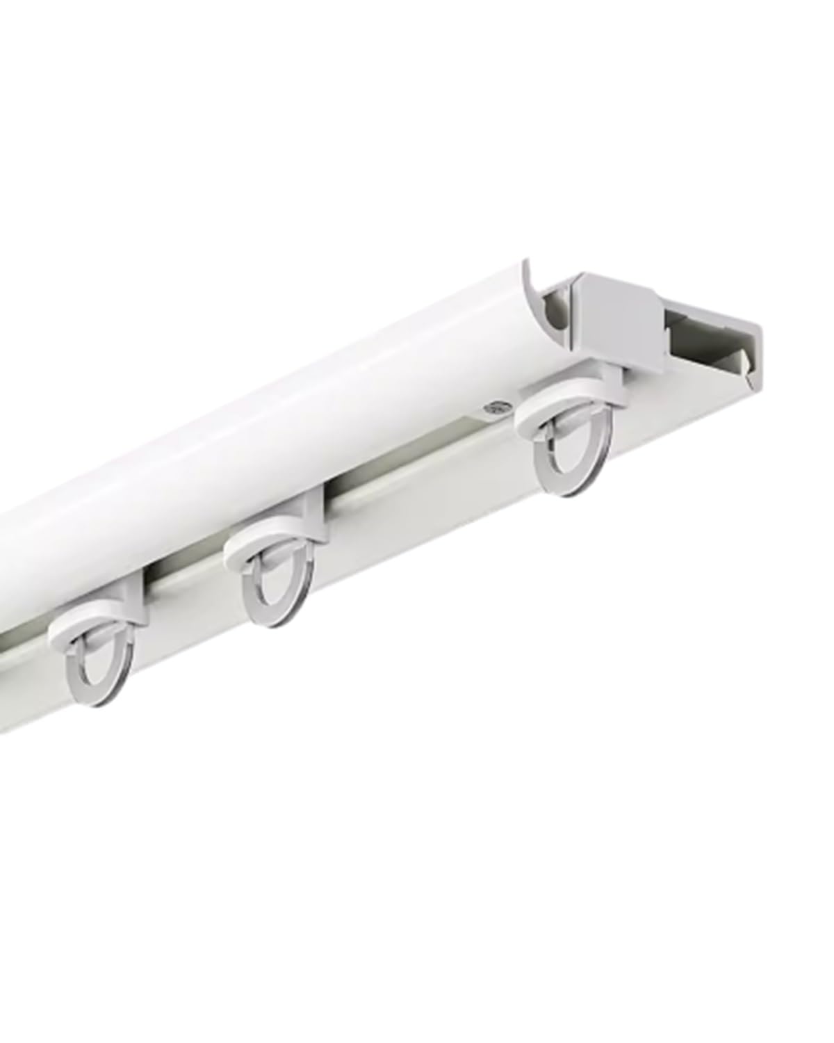 Tringle à rideau coulissante en métal fin pour baie vitrée au plafond - 200 cm - Blanc