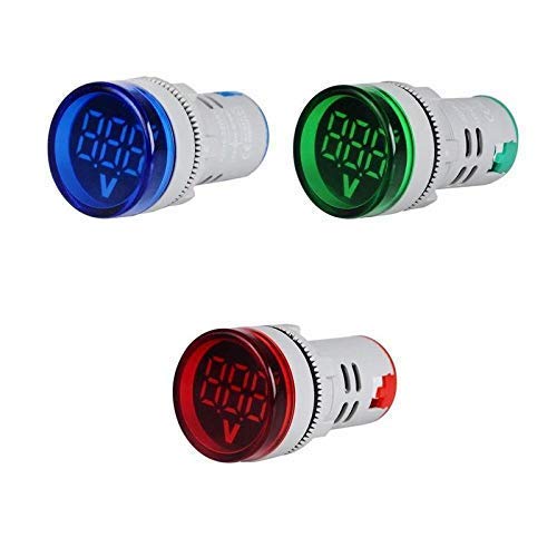 KAMCON™ Voltmeter Signal Lights Digital Display Gauge Volt Voltage Meter Indicator Lamp Tester Measuring Range AC 20-500V (1 Set of RBG) (B08MKX7C3D) Amazon Price History, Amazon Price Tracker