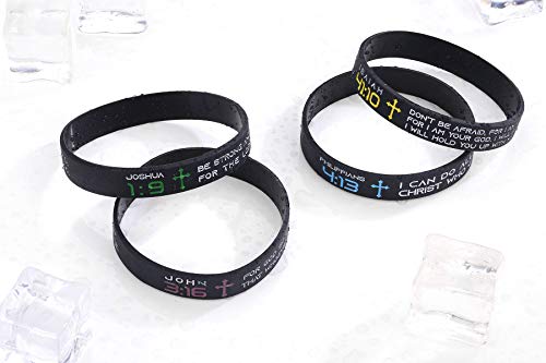 Rinspyre Silicone Bracelets with Bible Verses Scripture Bracelets Christian Religious Jewelry Gifts Adult Size for Men Women Set of 8 - Image 4